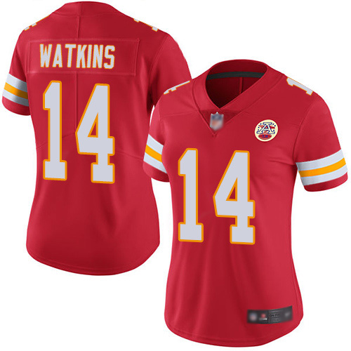 Women Kansas City Chiefs #14 Watkins Sammy Red Team Color Vapor Untouchable Limited Player Football Nike NFL Jersey